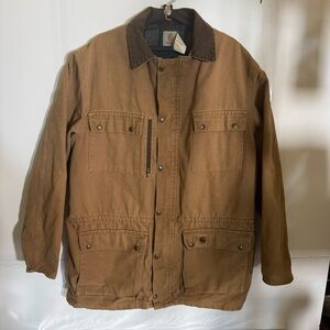 Carhartt Jacket Zip Up And Bottom Down Canvas Chore Coat Men’s Size Large